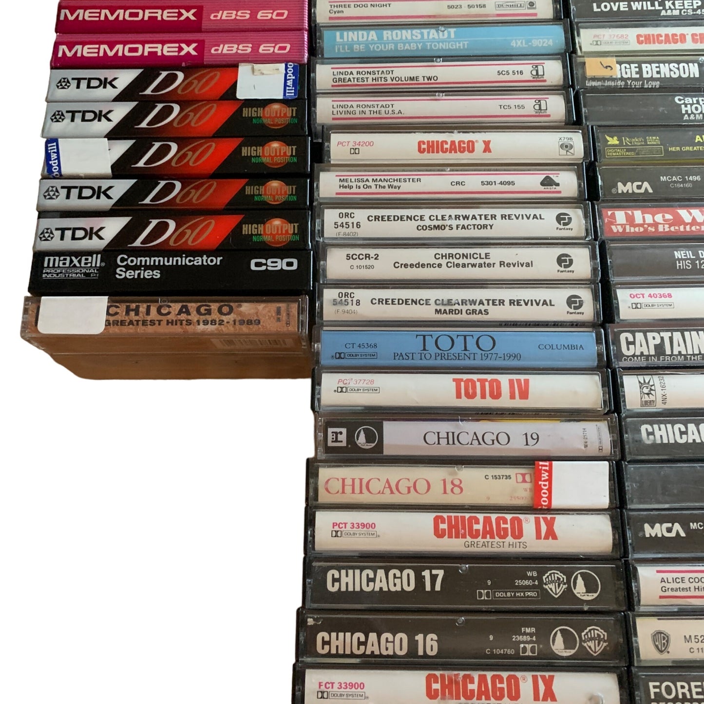 HUGE Lot 189 Vintage 70s 80s 90s Cassette Tapes Rock Pop Christian Soul