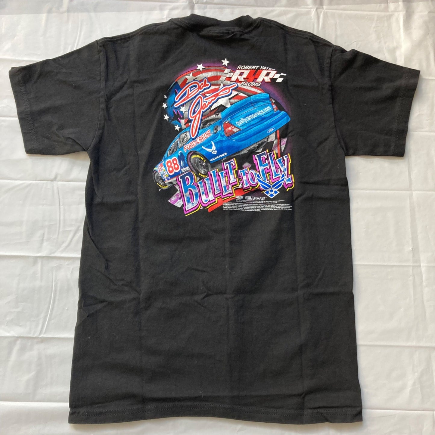 Vintage Dale Jarrett NASCAR "Flying High" T-Shirt #88 Youth Size L Air Force