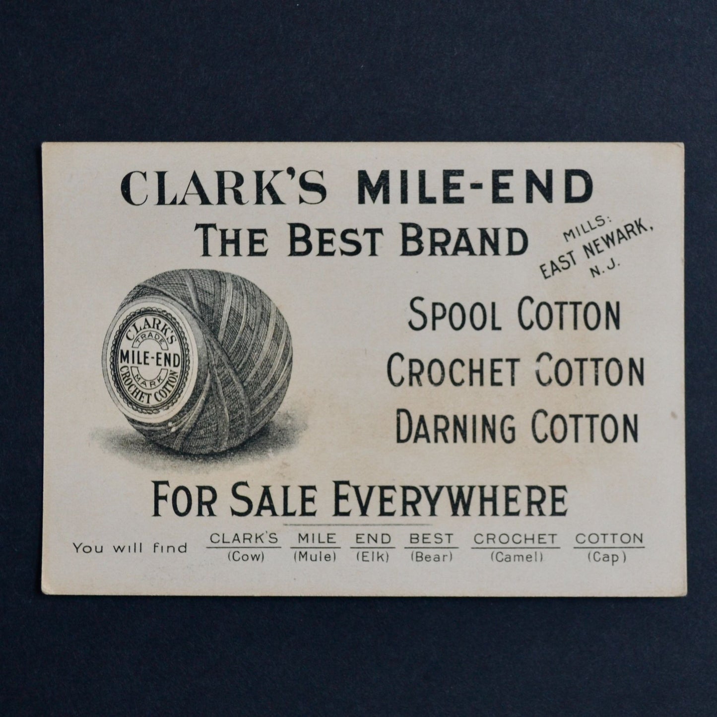 Clark's Mile-End Victorian Trade Card Trading Antique