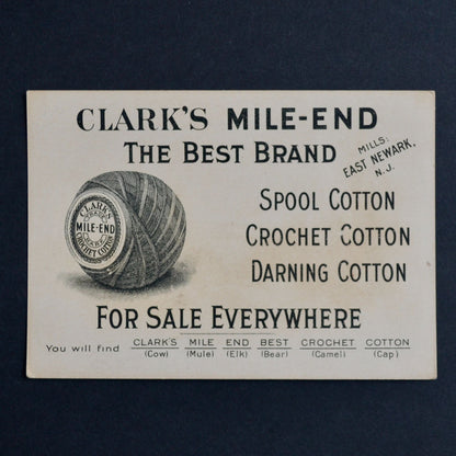 Clark's Mile-End Victorian Trade Card Trading Antique