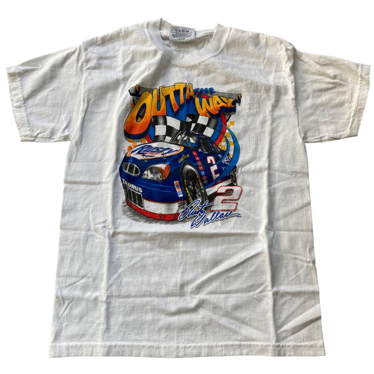 Vintage Rusty Wallace NASCAR "Outta The Way" T-Shirt Youth Size L No Time 2 Play