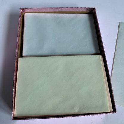 Silken Weave Vintage Stationary Paper & Envelopes with Original Box