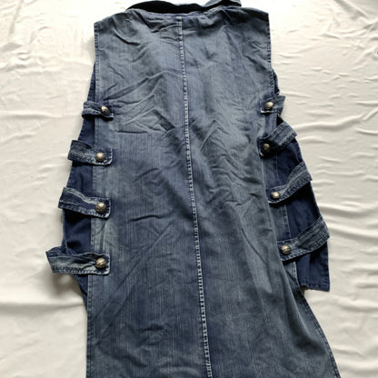 Fate by LFD Denim Chambray Long Tunic Vest Tencel