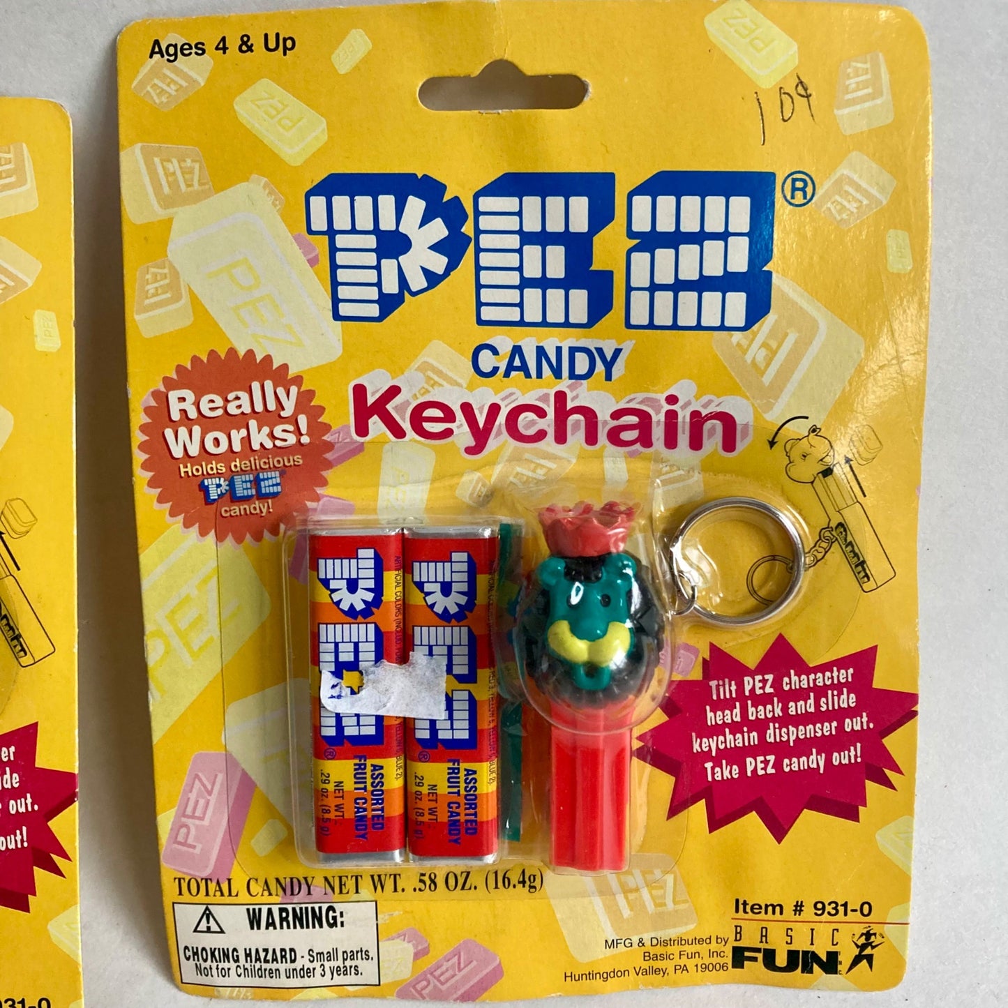 Lot 2 Pez Candy Keychains NEW On Cards Horse & Lion Dispensers