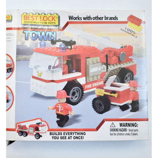 Best-Lock Construction Toys Town Fire Engine New