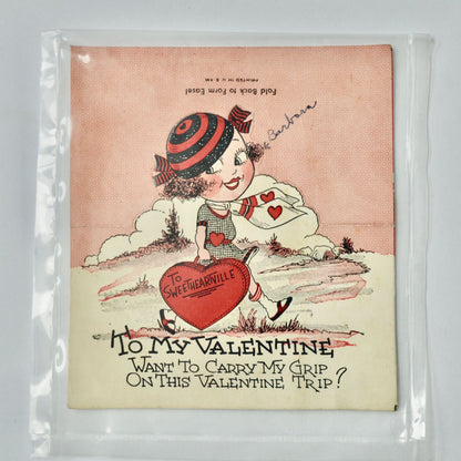 Vintage Valentine Card To My Carry My Grip Trip Folding