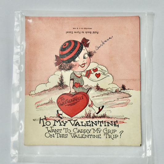 Vintage Valentine Card To My Carry My Grip Trip Folding
