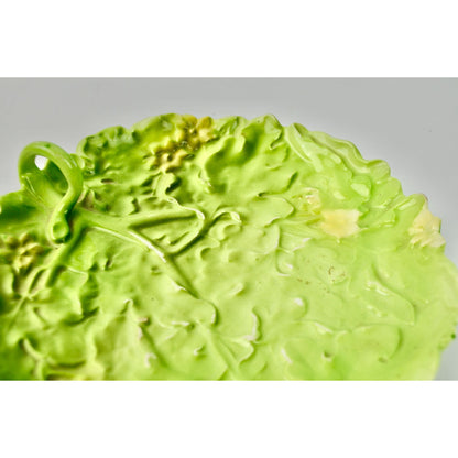 Royal Bayreuth Cabbage Leaf Dish Handled Vintage Floral