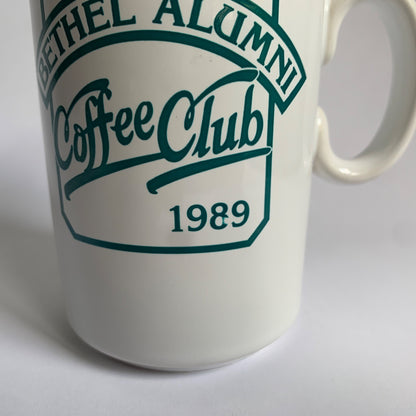 1989 Bethel Alumni Coffee Club Vintage White Green Mug