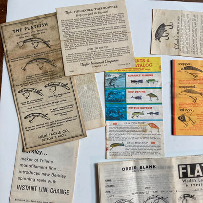 Vintage Fishing Lure Advertisements Line MirrOLure Cisco Kid Flatfish Rapala