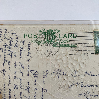 Antique 1913 Valentine's Day Postcard USPS Stamped