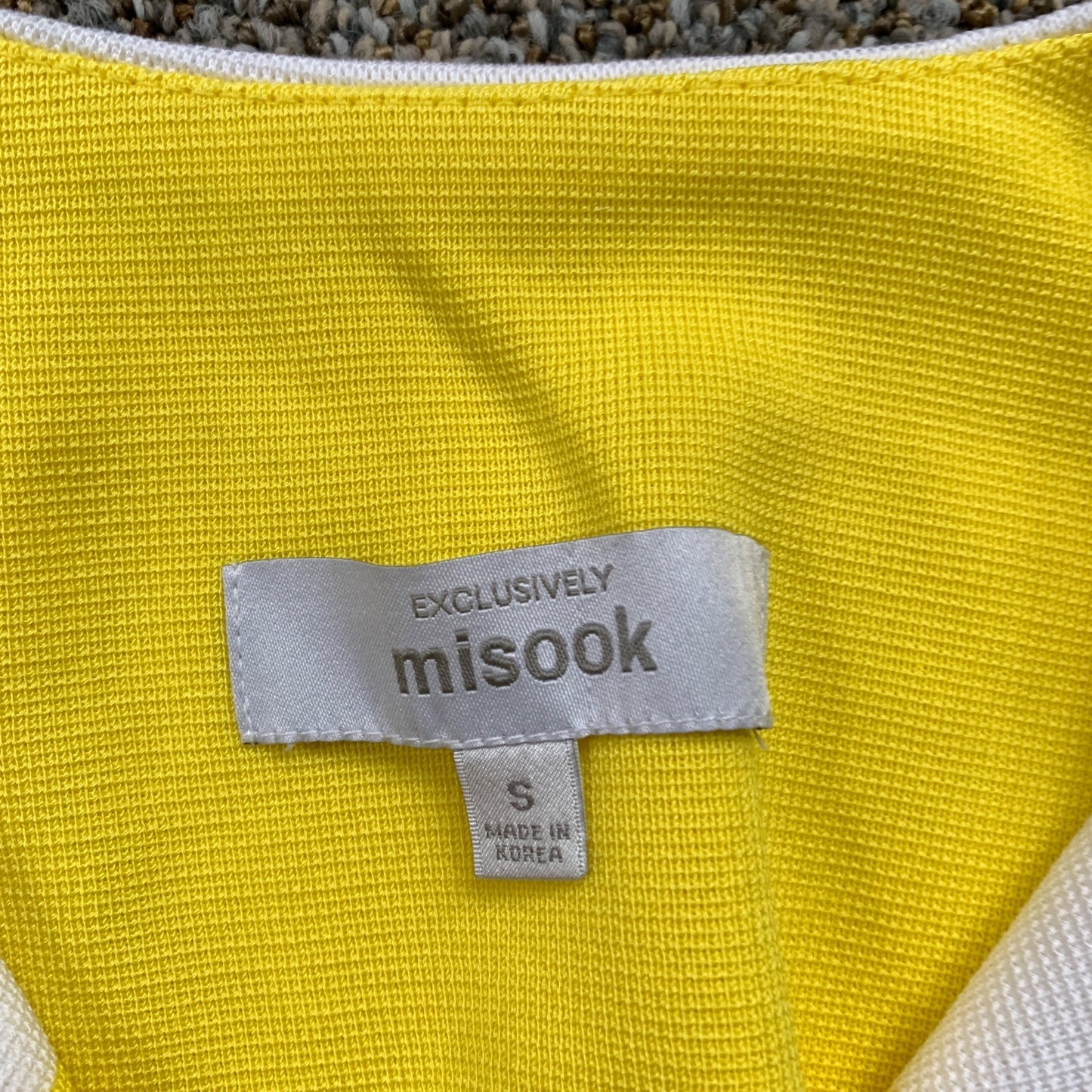 MISOOK Knit Yellow STRIPED Coat Jacket 60s Look Small