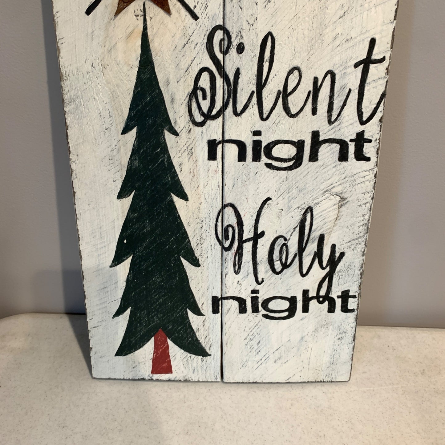 Christmas Silent Night Holy Night Painted Boards Decor