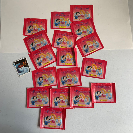 Vintage Disney The Princesses Panini Sticker Packs Lot of 17