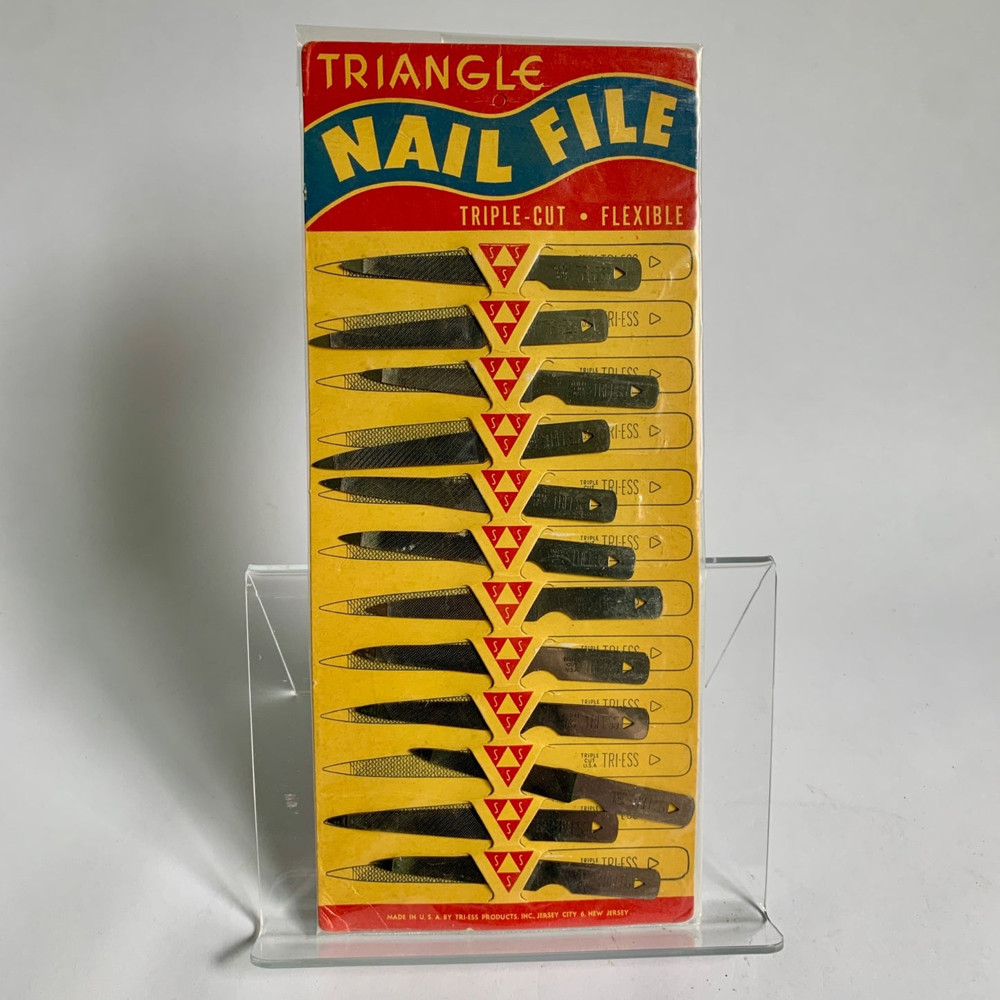 Tri-Ess Triangle Nail File Store Display Board Full Complete Vintage