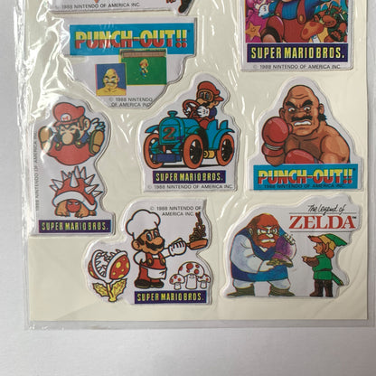 1988 Nintendo Official Video Game Stick-Ons Stickers Zelda Super Mario Bros Punch-Out