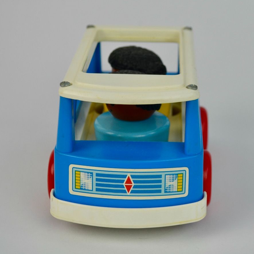Fisher Price 1990 Chunky Blue Bus WITH PEOPLE Vintage