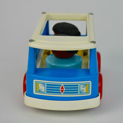 Fisher Price 1990 Chunky Blue Bus WITH PEOPLE Vintage