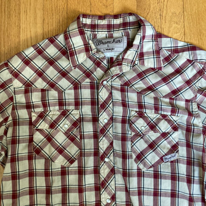 Vintage Wrangler Wrancher Long-Sleeve Western Shirt Pearl Snap Men's Size Large