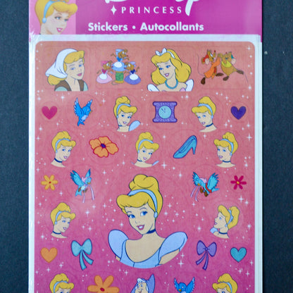 SandyLion Disney Cinderella Princess Stickers Vintage NOS New Sealed
