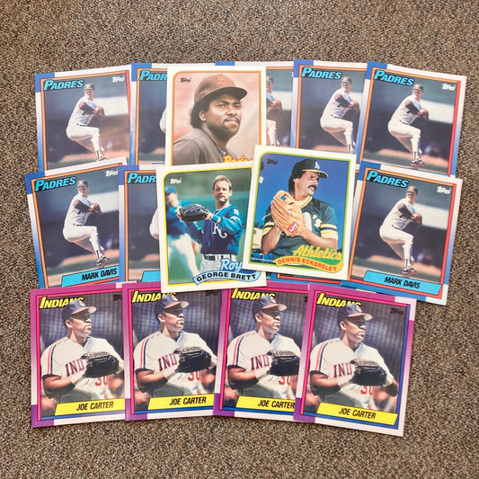 Lot of 17 Vintage Topps Baseball Card Pocket Folders Indians Padres A's Royals