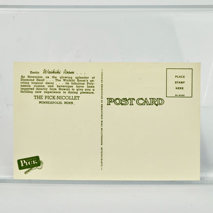 Waikiki Room The Pick-Nicollet Minneapolis MN Vintage Postcard Unused