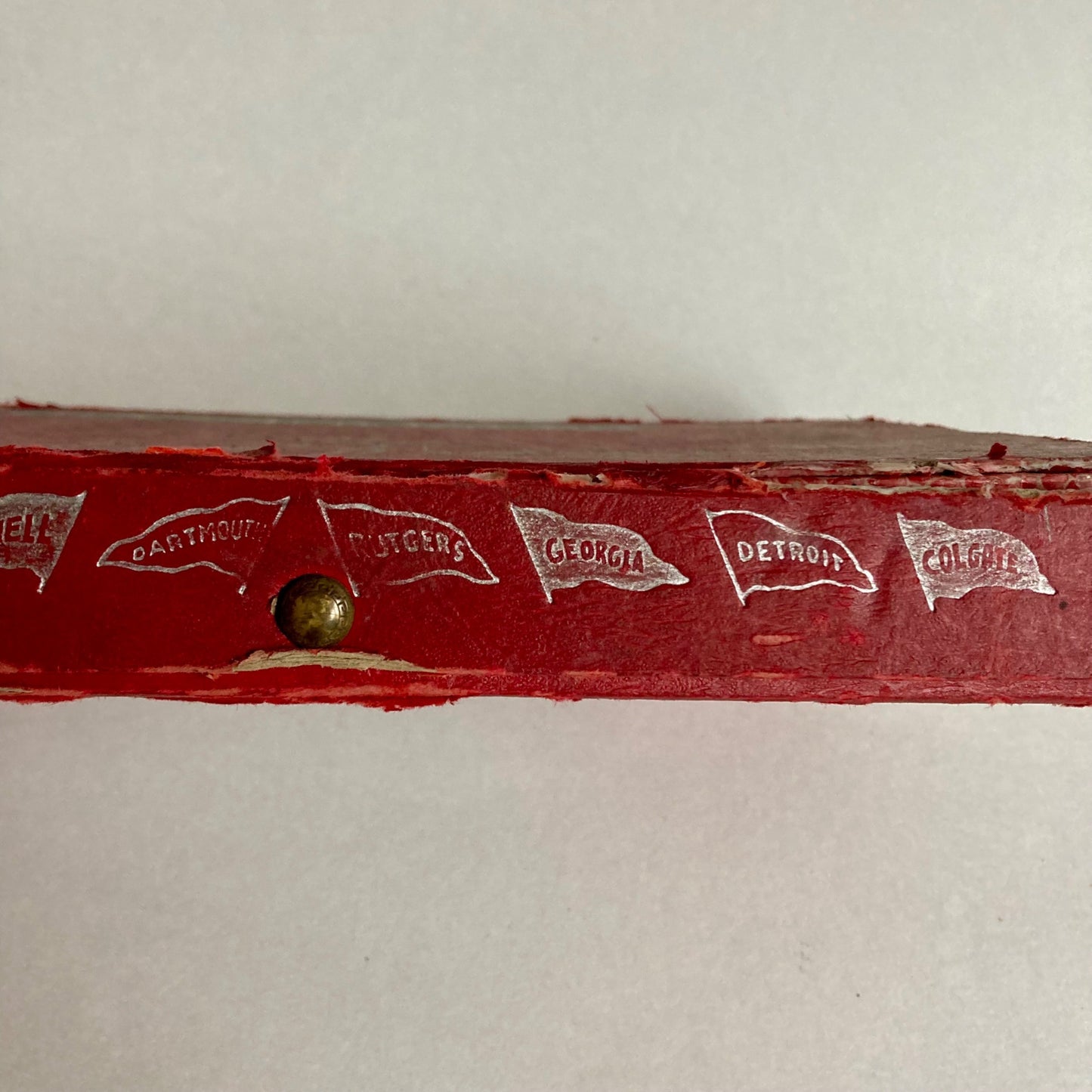 Vintage 1930's Yale Bowl All American Pencil Box RARE Ivy League Red Football