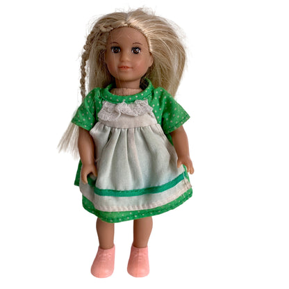 American Girl Doll Mini Julie Cloth Body Green Dress