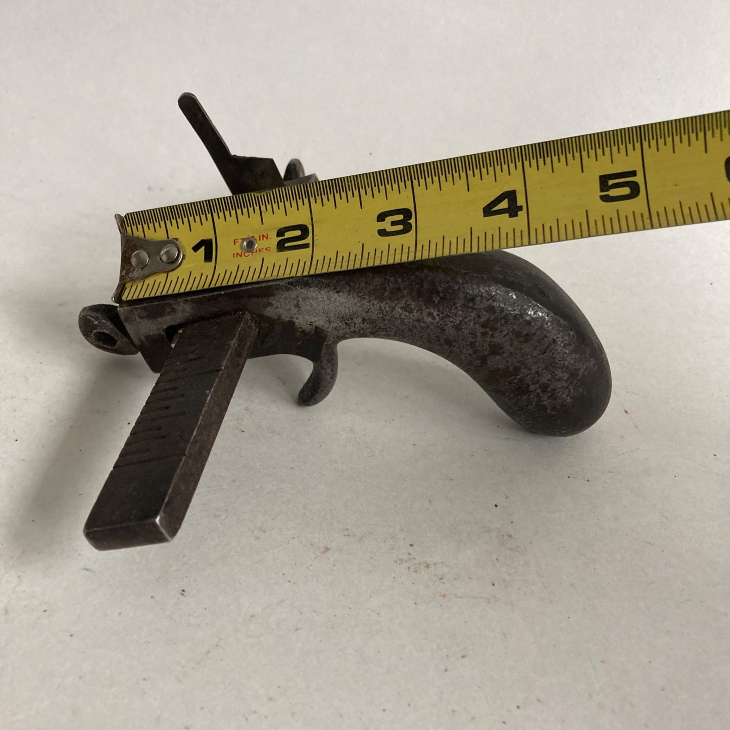 Antique Leather Cutting Tool Draw Knife Pistol Grip Handle