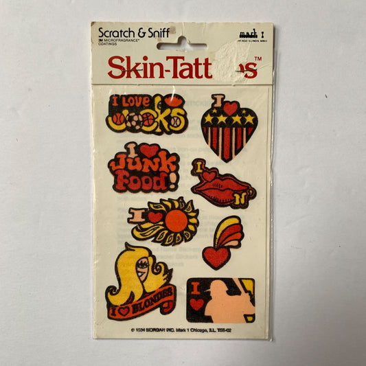 Mark 1 Scratch & Sniff Skin Tattoos Jocks Junk Fo0d Blondes Baseball USA