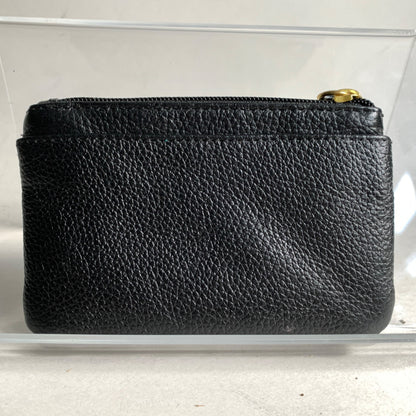 Lodis Black Pebbled Leather Coin Cash Card Wallet Small