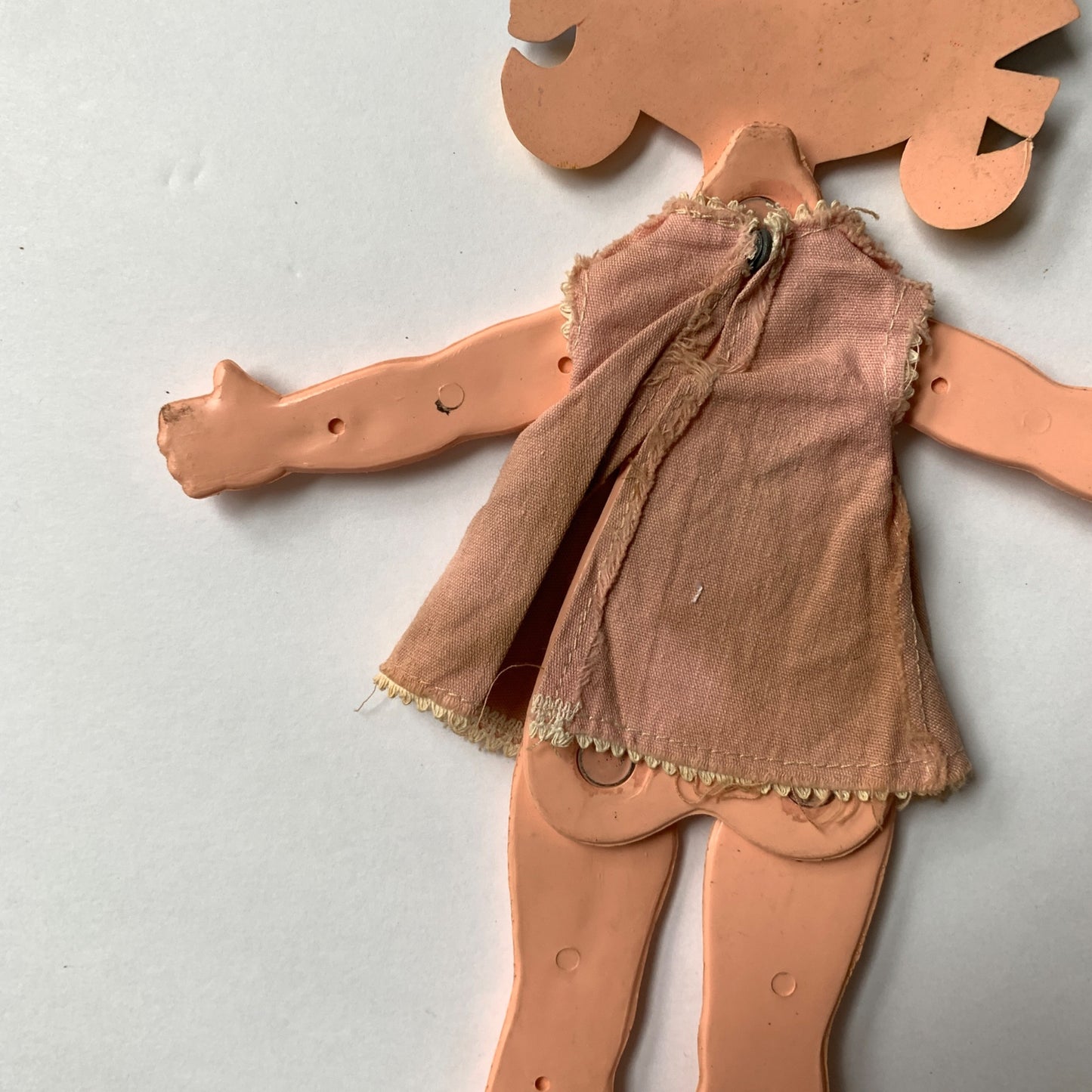 Vintage 1970s Skinny Jinny Doll With Dress Flat Posable Articulating