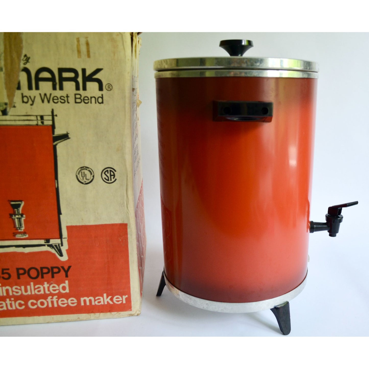 Vintage Westmark West Bend Coffee Percolator Poppy Red 11835 TESTED & WORKS!