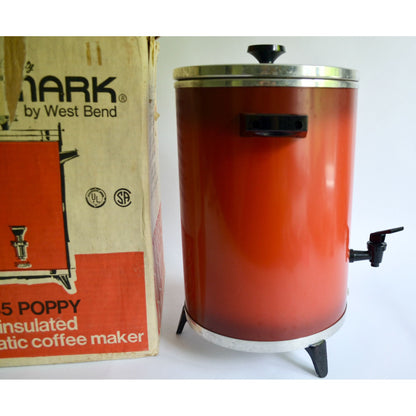 Vintage Westmark West Bend Coffee Percolator Poppy Red 11835 TESTED & WORKS!