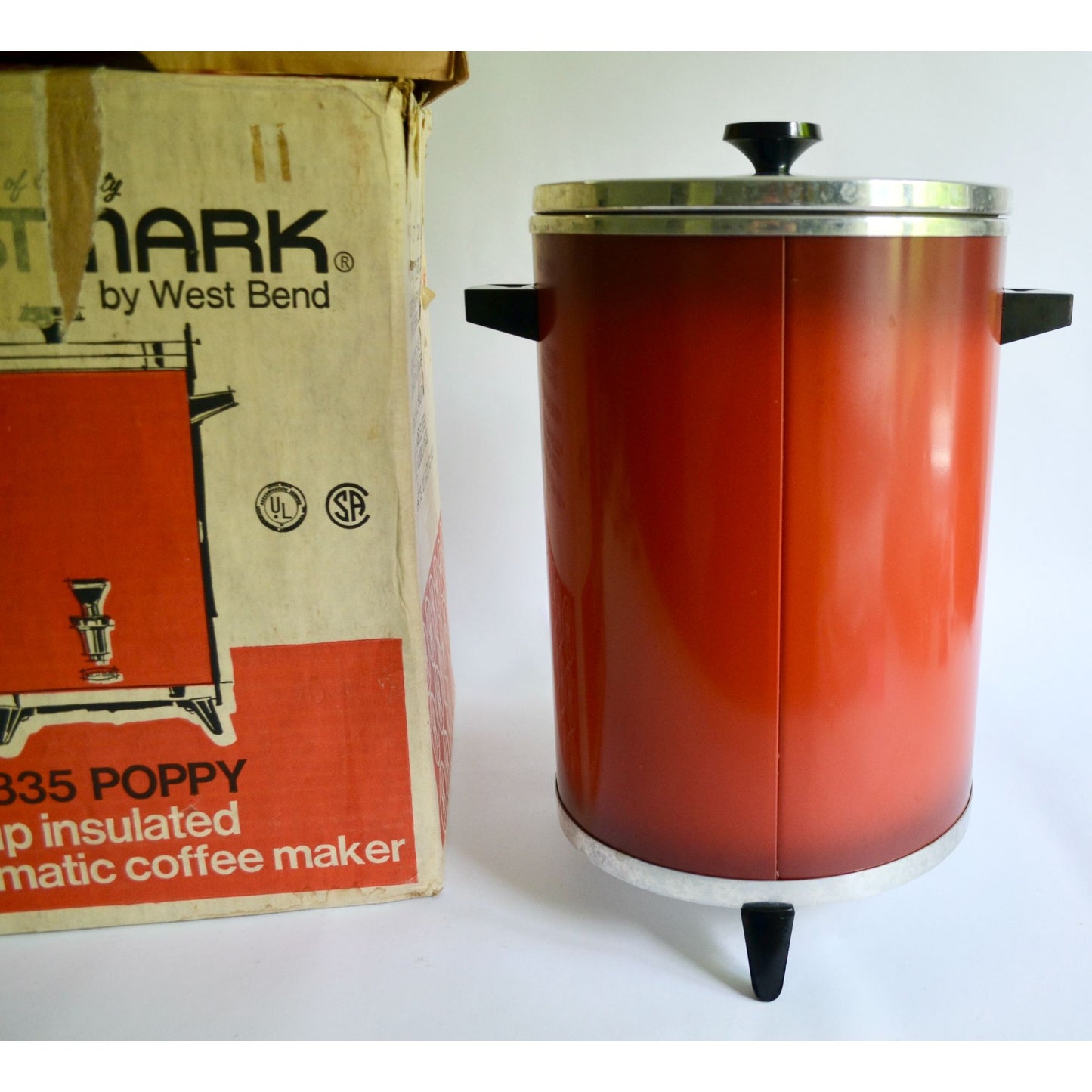 Vintage Westmark West Bend Coffee Percolator Poppy Red 11835 TESTED & WORKS!