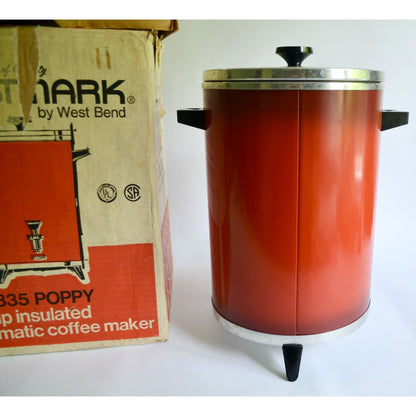Vintage Westmark West Bend Coffee Percolator Poppy Red 11835 TESTED & WORKS!
