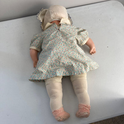 Antique 25" Doll Baby Eyes Open & Close Kinda Creepy!