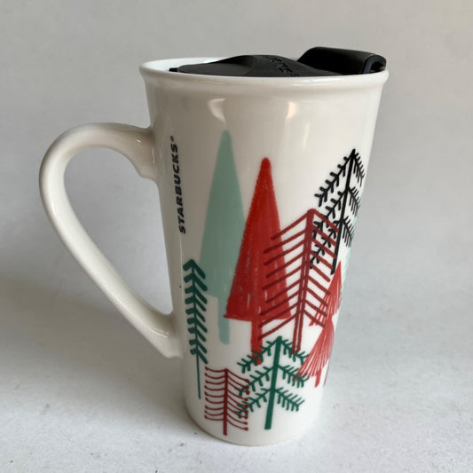 Starbucks 14 oz. Winter Ceramic Handled Travel Coffee Mug Trees