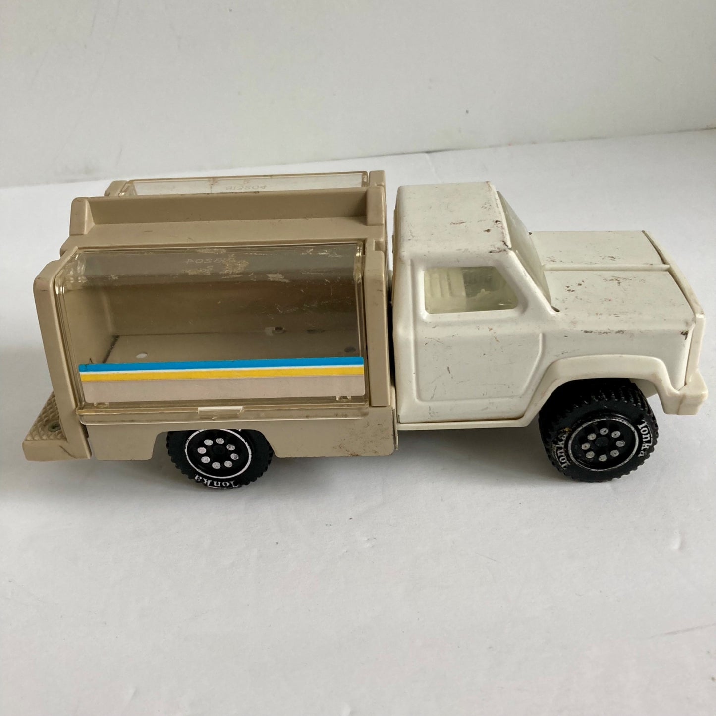 Vintage Tonka Bell System Utility Truck Toy w/ Opening Box Doors
