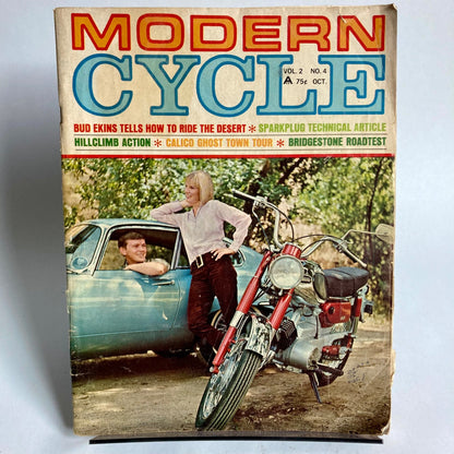 Vintage Modern Cycle Magazine October 1966 Motorcycle Drag Racing Hill Climbs