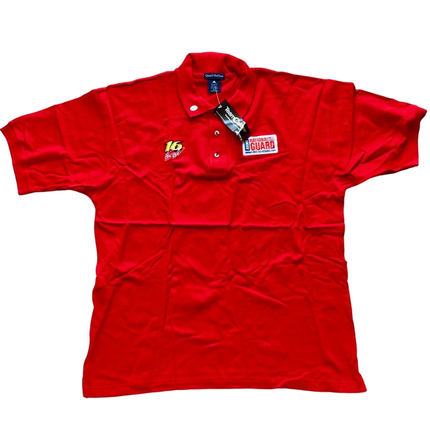 Vintage Greg Biffle #16 Army National Guard Polo Shirt Men's XL Red NEW