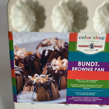 Nordic Ware Color Shop Bundt Brownie Pan Teal White