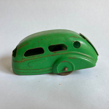 Vintage Wyandotte Airflow Camper Steel Green Trailer Chrysler DeSoto 1930's