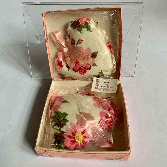 Vintage Heart Floral Sachets Set of 2 In Box