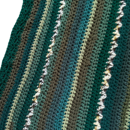 Handmade Green Stripe Afghan 66 x 40"