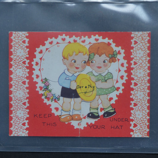 Vintage Valentine Keep This Under Your Hat