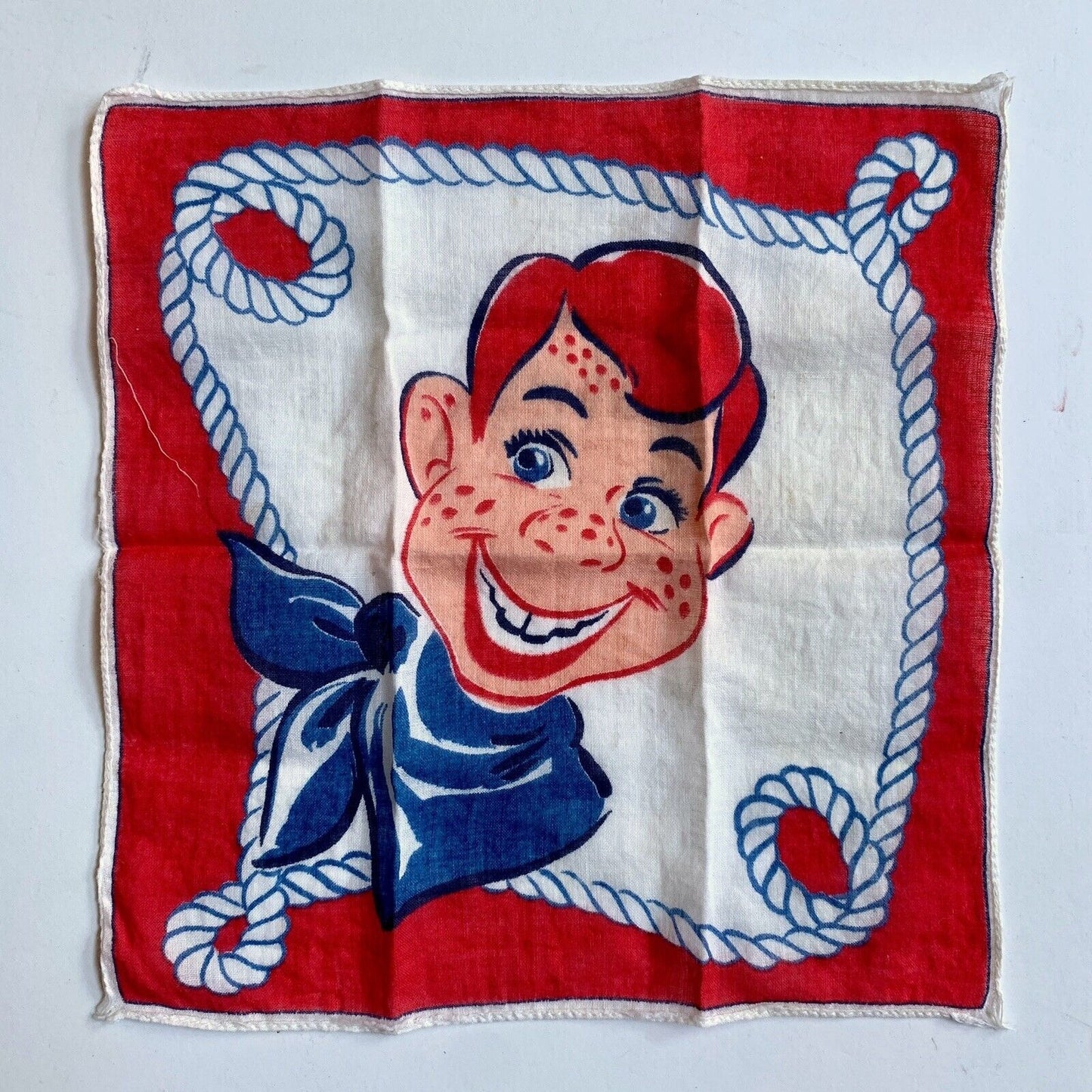 VINTAGE 1950'S HOWDY DOODY CHILDREN'S HANKY HANDKERCHIEF