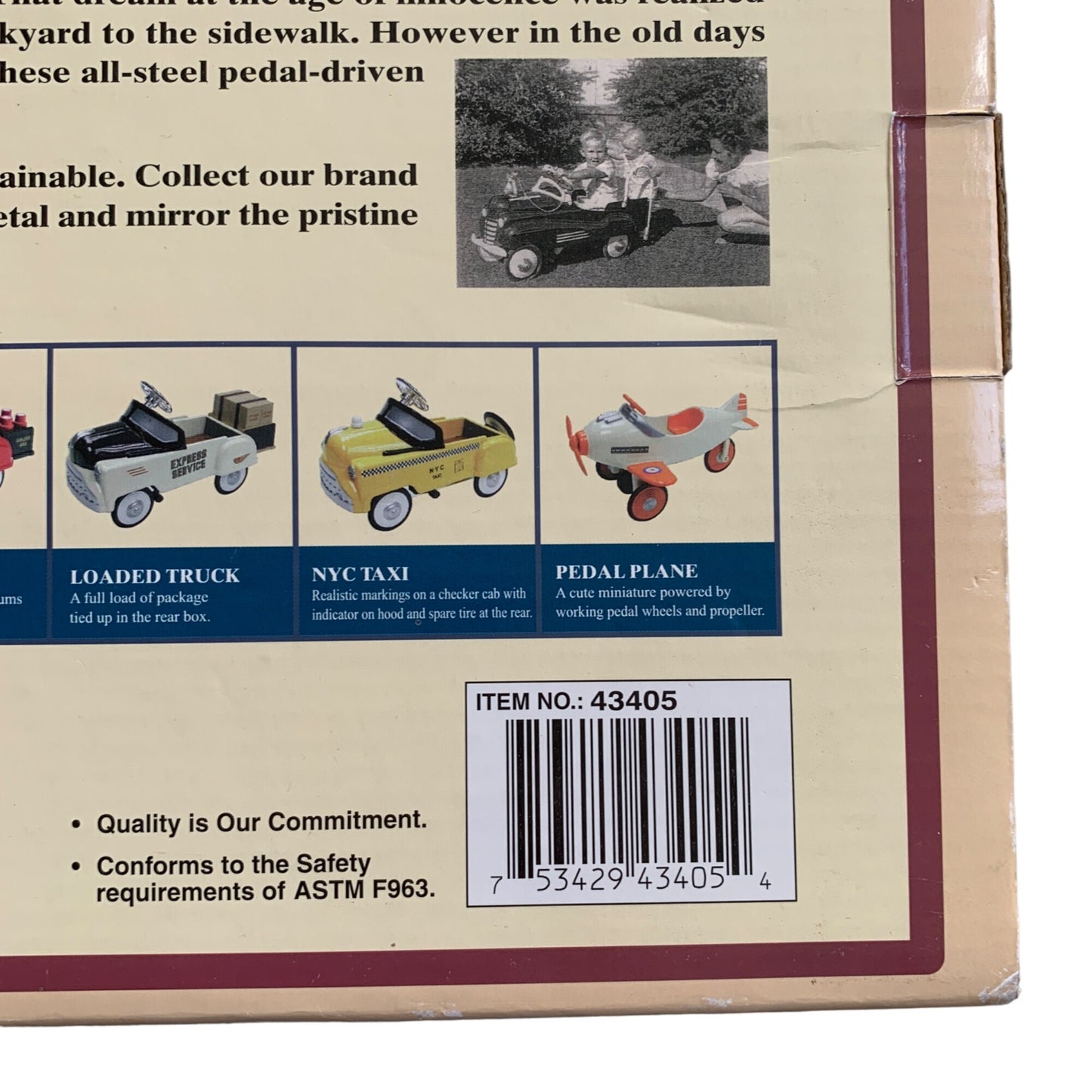 Pedal Power Die Cast Metal 1:10 Scale Vehicles New 1/10