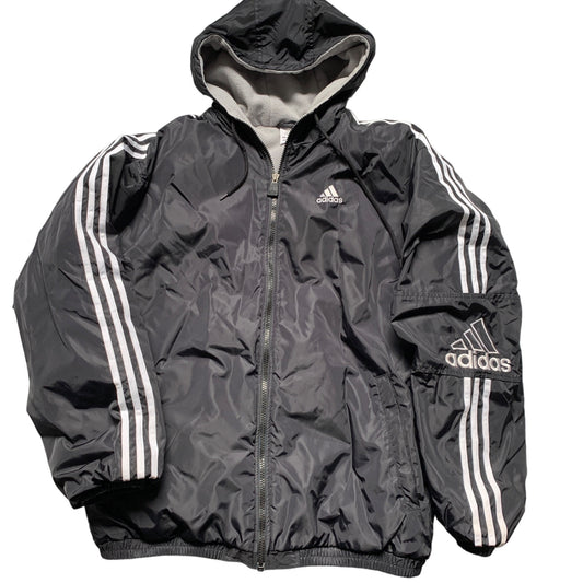 Adidas Vintage 2002 Heavyweight Hooded Jacket Black Men's Medium