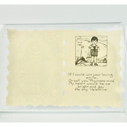 Vintage Valentine's Day Die Cut Card Girl with Heart Whitney Made